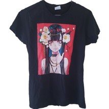 Anime Girl Kawaii Waifu Aesthetic Japanese Black Short Sleeve T-Shirt - £7.66 GBP