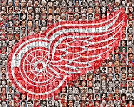 Detroit Red Wings Mosaic  Art Designed Using Over 75 Past and Present Players - £34.62 GBP+