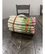 Vintage Asparagus Covered Trinket Dish Lidded Ceramic Bowl Portugal Majo... - $726.24 MXN