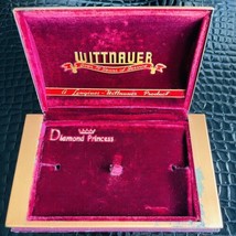 Vintage Longines Wittnauer Diamond Princess Red Velvet Lining Watch Box Storage - £36.64 GBP