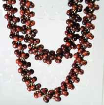 36&quot; Tiger Eye Spiral Rope Necklace 4 mm Natural Red Gemstone Beads - £68.15 GBP