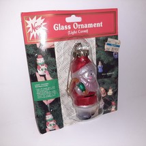 Vintage Glass Christmas Ornament Light Cover SANTA CLAUS 3&quot; New - £6.20 GBP