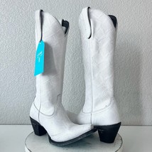 Lane SMOKESHOW Womens Cowboy Boots 7 White Leather Western Cowgirl 15&quot; Tall - $247.50