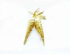 Danecraft Gold - Plated Carrots Vegetable Pin Brooch - £7.74 GBP