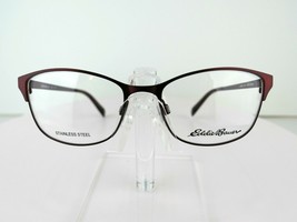 Eddie Bauer Eb 32221 (Buk) Burgundy 53-17-140 Stainless Steel Eyeglass Eyewear - £14.90 GBP