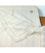 Vintage White Knit Baby Christening Blanket by REGAL Acrylic Afghan 39" ... - $20.00