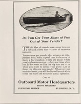 1928 Print Ad Outboard Motor Headquarters Bruno Beckhard Flushing,New York - £10.77 GBP