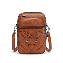 Vintage Crossbody Bag Women Soft PU Leather Shoulder Bag Multifunction Messenger - £16.38 GBP