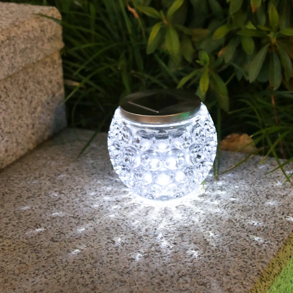Led Solar Garden Light Waterproof Cracked Gl Ball Lamps Outdoor Court Gr Ball La - £165.78 GBP