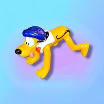 Vintage Disney Pluto Posable Action Figure Vinyl Figurine in Blue Hat &amp; ... - $74.12 MXN