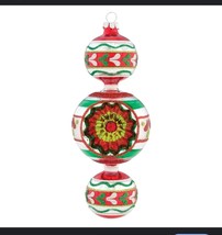 Lot X 3 Shiny Brite Holiday Splendor 7&quot; Shape Indent Ornament by Radko 4... - $64.35