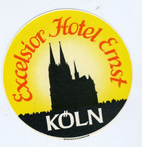 Excelsior Hotel Ernst Luggage Label Koln Germany  - $10.89