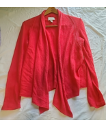 Cynthia Rowley Size Large 100% 2 ply Cashmere Pink Melon Long Sleeve Car... - $34.29 CAD