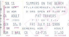 Vintage Pat Travers Ticket Stub Juillet 11 1986 Fort Lauderdale Florida - $41.51