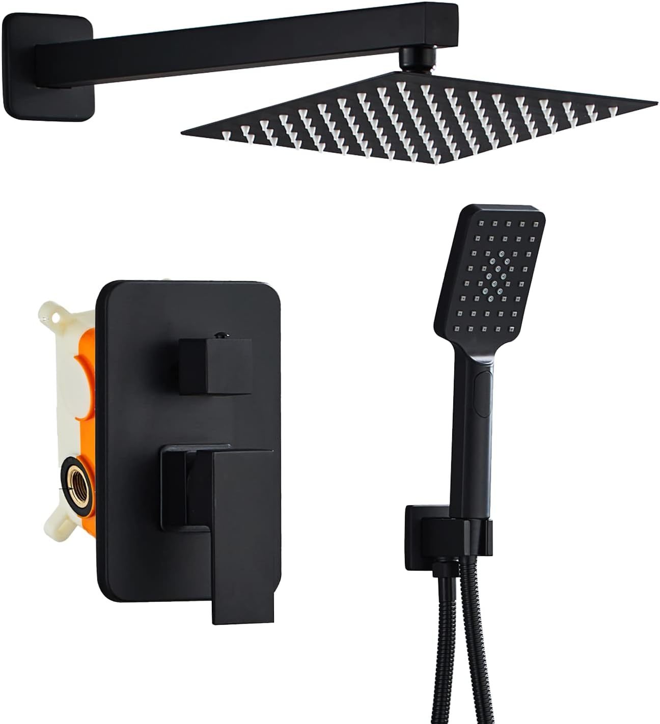 8 Inch Shower System With Tub Spout, Black Shower Faucet Set For Bathroom, - $102.99