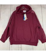 Adidas Logo XS Pullover Hoodie Oversized Red New Women - $55.83 CAD