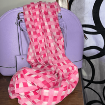 Pink Gingham Semi Sheer Infinity Scarf - $9.80