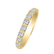 0.85CT Round Cut Diamond Eternity Wedding Band Ring 14K Yellow Gold Plated - £59.15 GBP