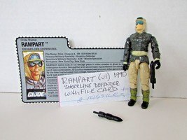 Gi Joe Action Figure &amp; Accessory Rampart 1990 Shoreline Defender &amp; Card L9 - £14.51 GBP