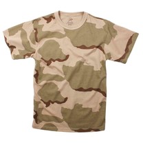 New 3XL Short Sleeve Tshirt  DESERT CAMO Camouflage Tan Tee Shirt Rothco 6797 - £9.43 GBP