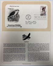 American Wildlife Mail Cover FDC &amp; Info Sheet Osprey 1987 - £7.70 GBP