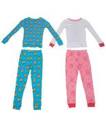 Princess Peach Long Sleeve 4-Piece Girl&#39;s Pajama Set Multi-Color - £23.93 GBP