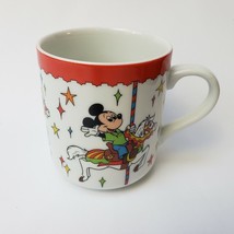 Disneyland Mickey Minnie Donald Carousel Mug Cup Disney Vintage Japan - £14.94 GBP