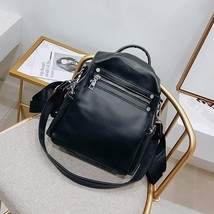 Women&#39;s Backpack PU Leather Shoulder Bag BackpaFor Female New Ladies Simple Fash - £37.61 GBP