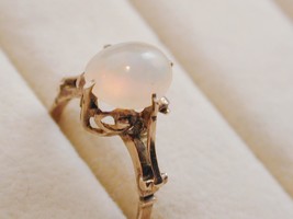 10K Victorian Ornate Claw Set Natural Jelly Opal Ring 7.25 - $350.00