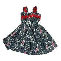 Vintage 1960s Handmade Mod Era Barbie Black Floral Sun Dress Pleated Picnic - £18.67 GBP