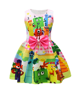 Girls Numberblocks Sleeveless Dress Cute Birthday Party Dress Up Costume... - £18.85 GBP+