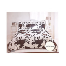 Cow Print Western Bedding Set   Queen King Quilted Bedspreads 3 Pc Quilt Velvet - £62.74 GBP