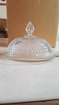 Indiana Glass Diamond Point Oval Covered Butter Dish, clear, discontinued, Circa - £15.72 GBP