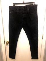 Rag &amp; Bone Mens 38X32 Black Fit 1 Skinny Cotton Blend Denim Jeans - $19.79