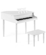30-Key Wood Toy Kids Grand Piano with Bench and Music Rack-White - Color... - €126,65 EUR
