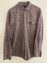 ALFANI Chambray Button Down Shirt-Grey/Purple  Long Sleeve Mens EUC Medium - £10.60 GBP