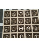 Alphabet-Black Forrest-wheat-4 approx 12x12 squares x 42- Cotton- by Dea... - €2,56 EUR