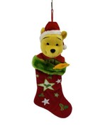 Vintage Disney Winnie the Pooh 3D Head Green Stars Stocking Christmas Ho... - $19.79