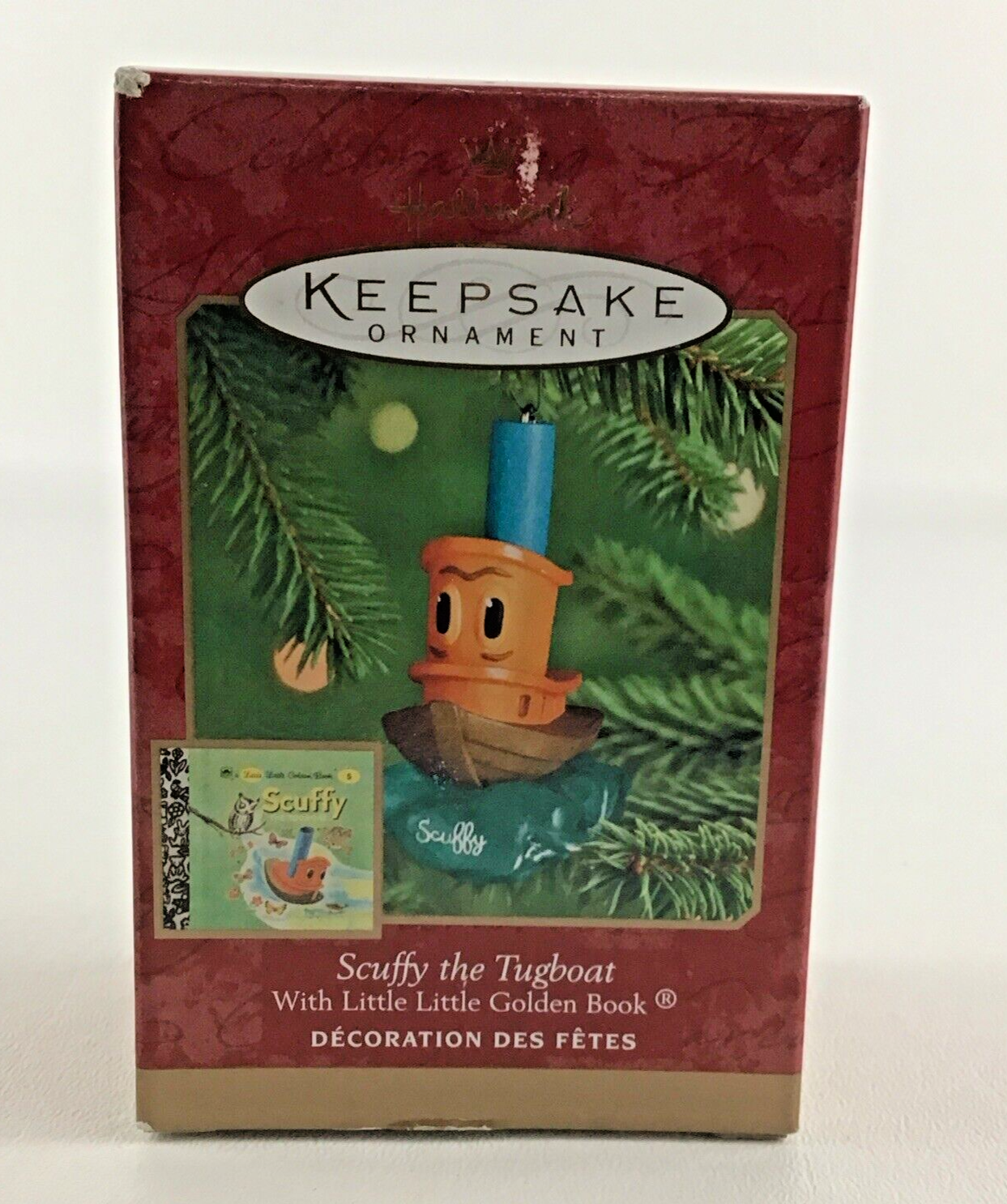 Primary image for Hallmark Keepsake Christmas Ornament Scuffy Tugboat Toy Little Golden Book 2000