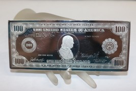 1999 Washington Mint &quot;1914&quot; $100 Dollar Bill 16 Troy Ounce Silver Bar Bullion - £514.57 GBP