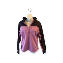 Womens NIKE PRO fleece lined hooded fitted 1/4 zip running shirt jacket Med - $18.50