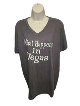 What Happens in Vegas Stays in Vegas Womens Large Gray TShirt - £11.80 GBP