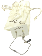 Ettika Delicate Silver Plated Chain Bracelet with Single Crystal, New - £7.49 GBP