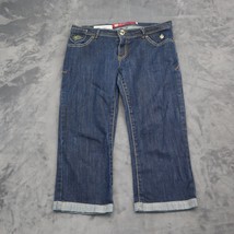 Apple Bottoms Jeans Womens 10 Blue Denim Flat Front Cuffed Capri Stretch Pants - £23.24 GBP
