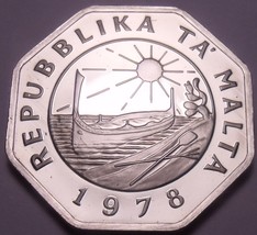 Riesige Selten Beweis Malta 1978 25 Cent ~ Nur 3,244 Minted ~ Fantastisch - $22.01
