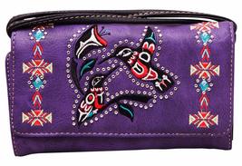 HW Collection Hummingbird Hovering Flower Western Women Country Wallet Wristlet  - $26.35