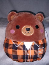 Squishmallows Omar the Brown Bear in Flannel Shirt 8&quot; NWT - $15.35