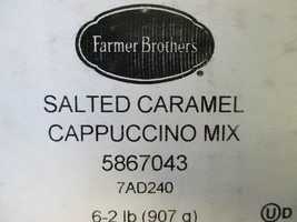 SALTED CARAMEL CAPPUCCINO  4- 2 LB BAGS  POWDER MIX # 867043 BY FARMER BROS - £34.52 GBP