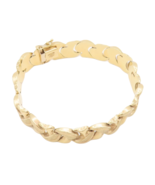 14K GOLD Vintage Bracelet Cutout Repeated Carved Leaves Links  GBR097 - €1.175,97 EUR
