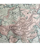 1879 Map Asia Desert Arctic Peninsula Belt Victorian Geography 1st Editi... - €69,72 EUR